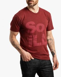 Maroon Heather - So ILL Stacked Logo Tee
